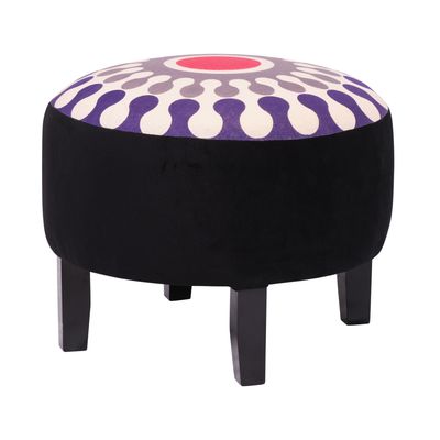 Imagen 2 del producto Pouf Jack Lotto Negro Estampado 48x48x40 cm Máxima Design