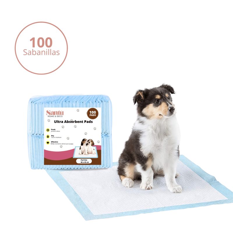 SANTU HOME & DECO - 100 Sabanillas Entrenamiento Pañales Para Mascotas 60 x 45 Cm Pack