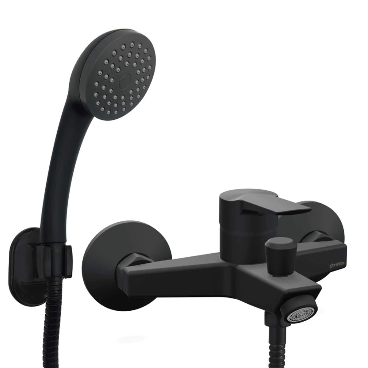 STRETTO - Monomando Llave Grifo Para Tina Ducha Negro Modelo Arezzo Stretto