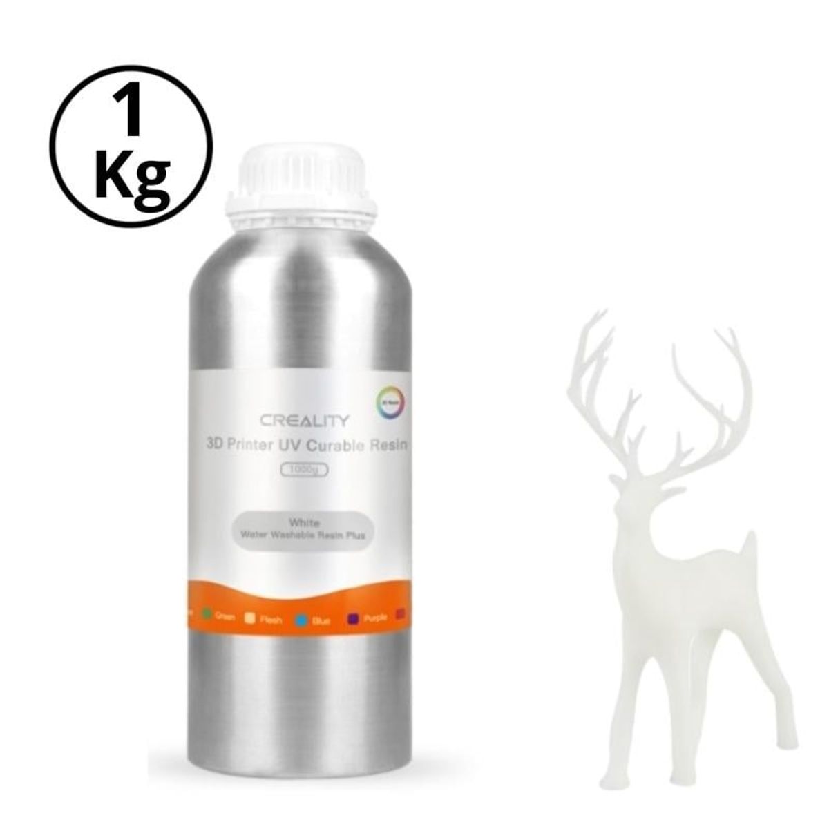 CREALITY - Resina 3D Lavable al Agua Blanca para Impresoras 3D 1000g Creality Plus