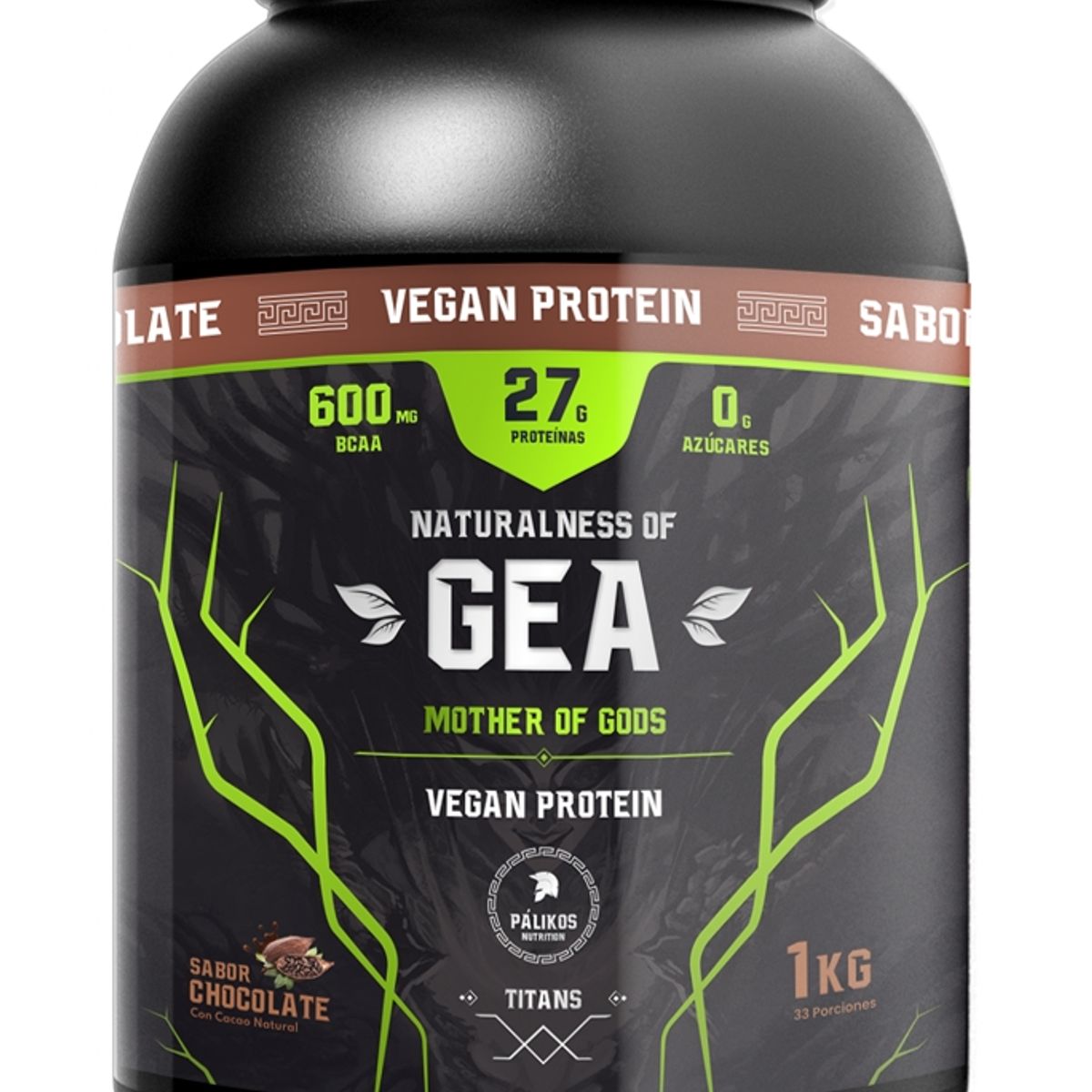 PALIKOS FITNESS - Proteína Vegana 1kg  Sabor Chocolate Gea Palikos.
