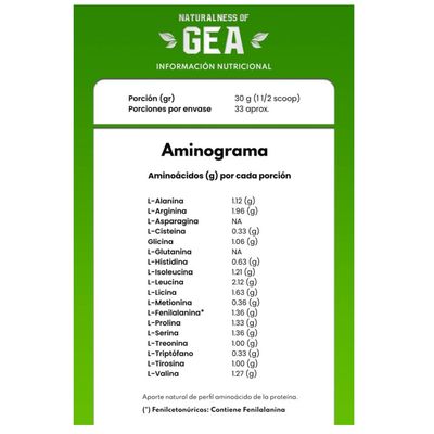 Imagen 2 del producto Proteína Vegana 1kg Sabor Chocolate Gea Palikos.