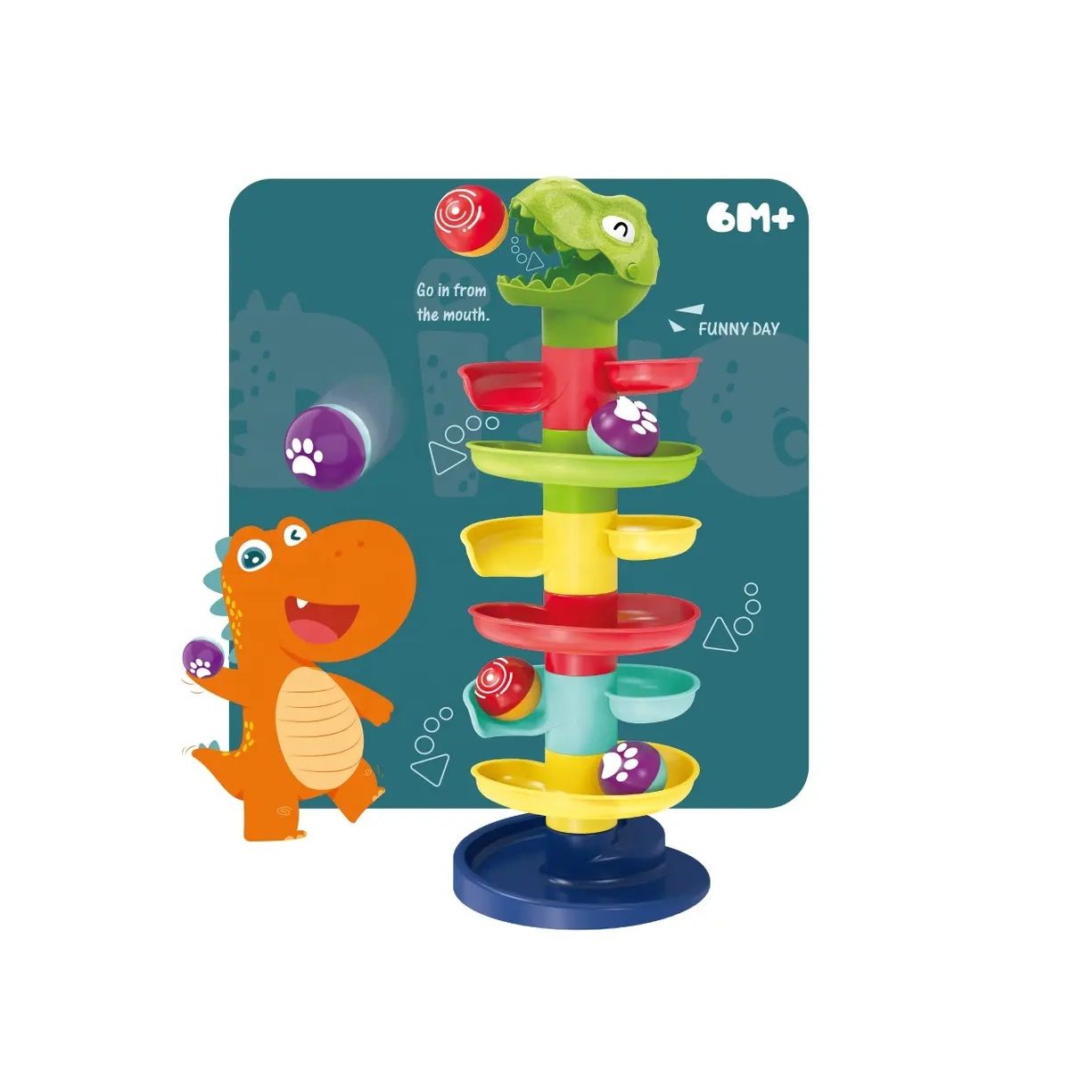 GENERICO - Juguete Tobogán Bebés Lanza Pelotas Dinosaurio Didáctico