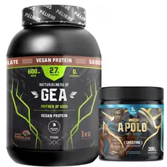 PALIKOS FITNESS - Proteina vegetal 1kg Sabor Chocolate Creatina 300g Gea y Apolo.