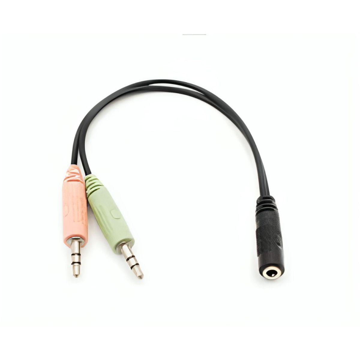 GENERICO - CABLE ADAPTADOR JACK HEMBRA 3.5 MM A JACK DOBLE MACHO PARA AURICULARES
