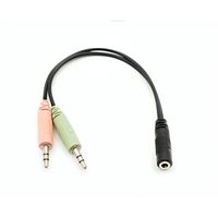 CABLE ADAPTADOR JACK HEMBRA 3.5 MM A JACK DOBLE MACHO PARA AURICULARES