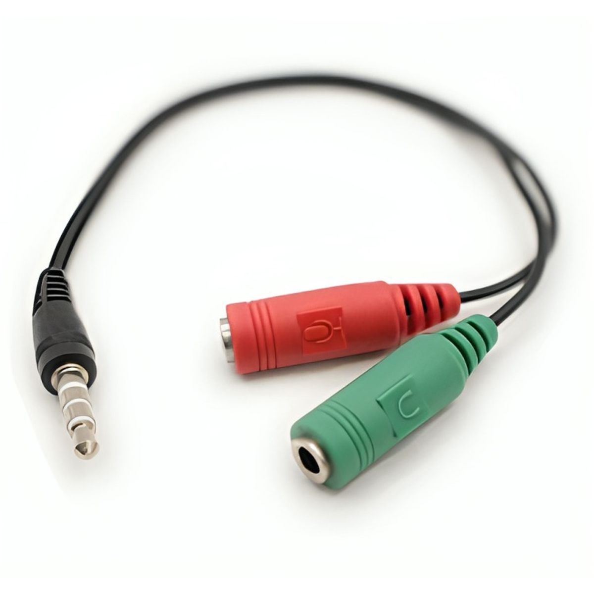 OEM - CABLE ADAPTADOR 35MM AUDIO MACHO DOBLE HEMBRA AURICULAR MIC
