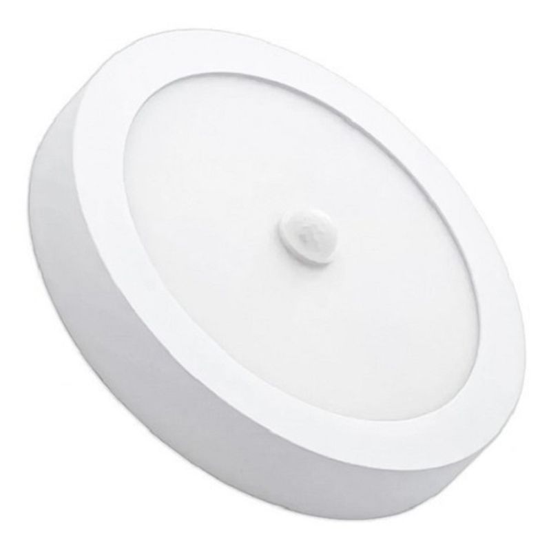 GENERICO - Lampara Plafón Led Sobrepuesto Redondo 18w Sensor Movimiento