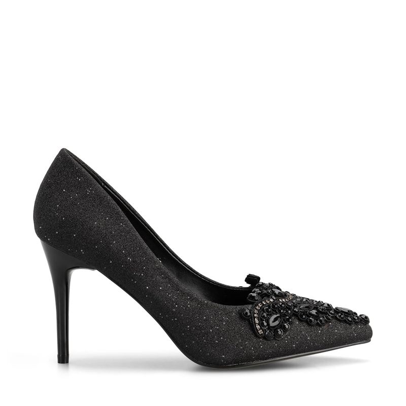 WEIDE - Zapato Taco Alto Negro Fiesta GHE13 Weide