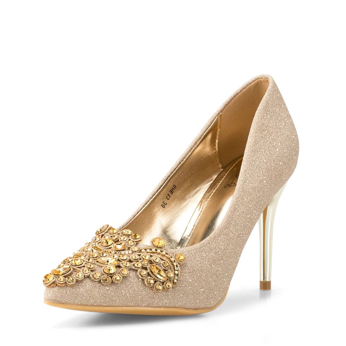 WEIDE - Zapato Taco Alto Dorado Fiesta GHE13 Weide