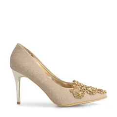 WEIDE - Zapato Taco Alto Dorado Fiesta GHE13