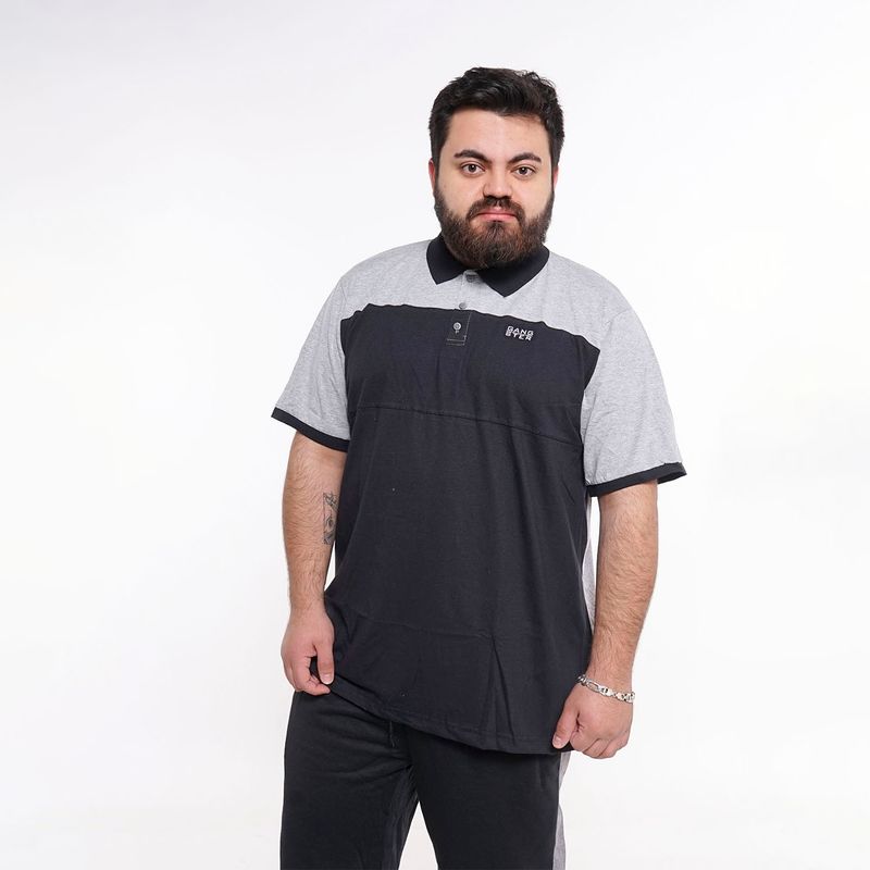 GANGSTER - Plus Polera Cuello Academy Gris Gangster