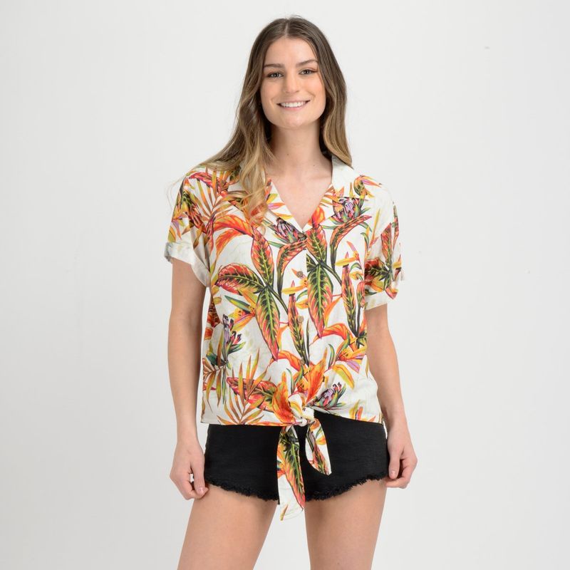 O'NEILL - BLUSA MANGA CORTA RAPPORT  BLANCO