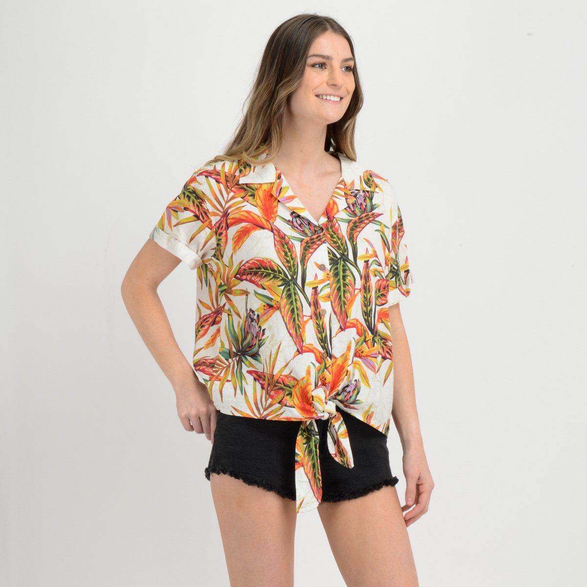 O'NEILL - BLUSA MANGA CORTA RAPPORT  BLANCO