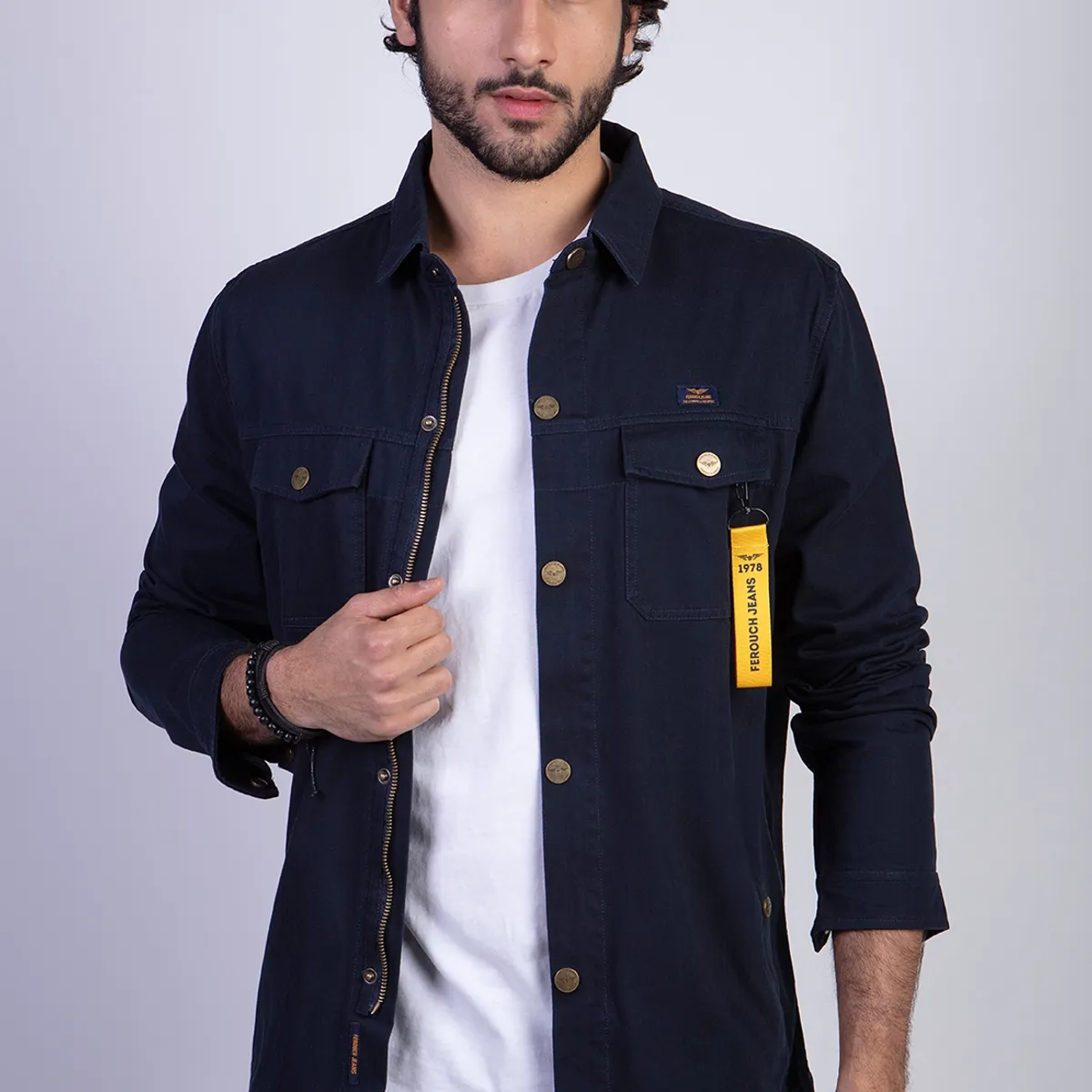 FEROUCH - Chaqueta Overshirt Silver Fj Azul Ferouch
