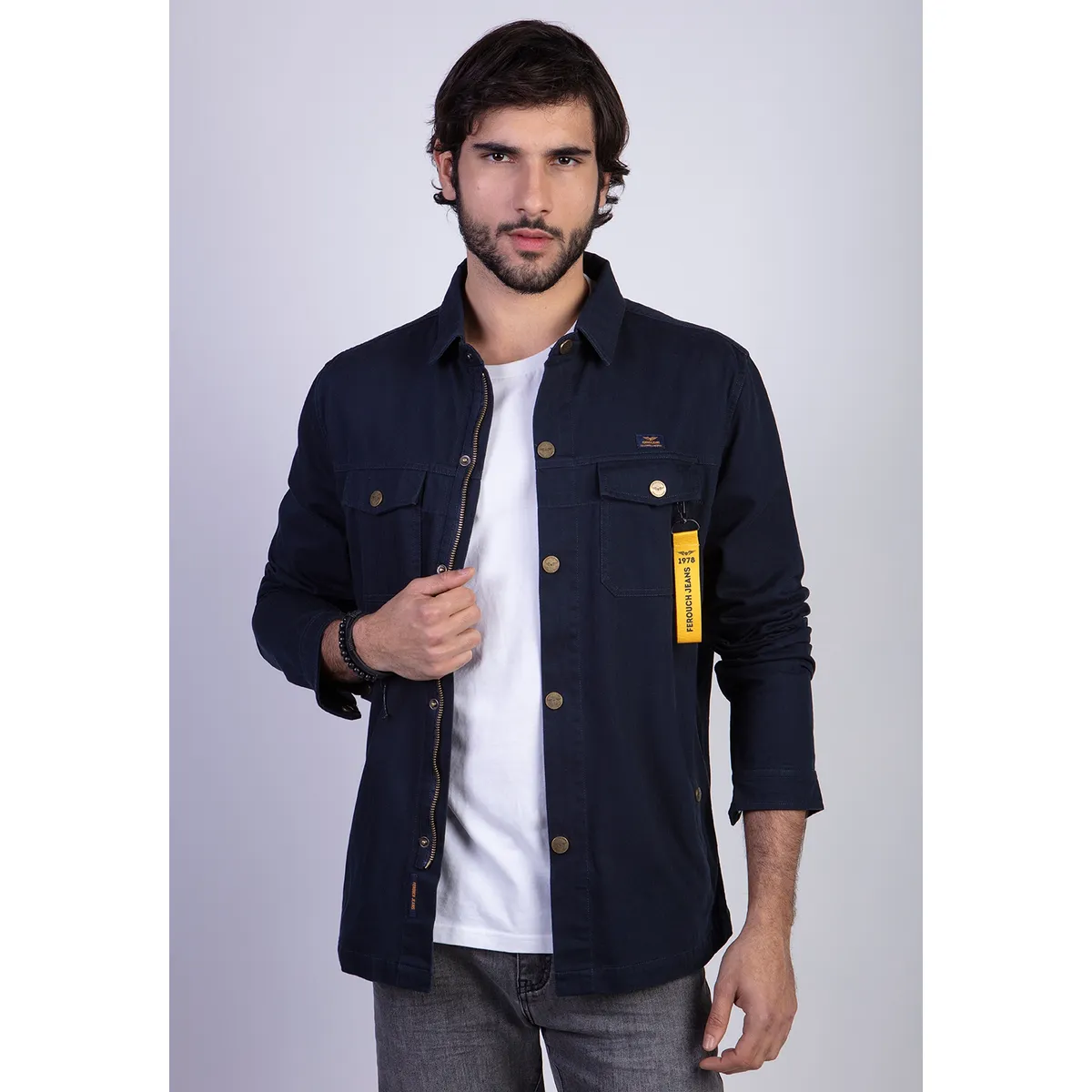 FEROUCH - Chaqueta Overshirt Silver Fj Azul Ferouch