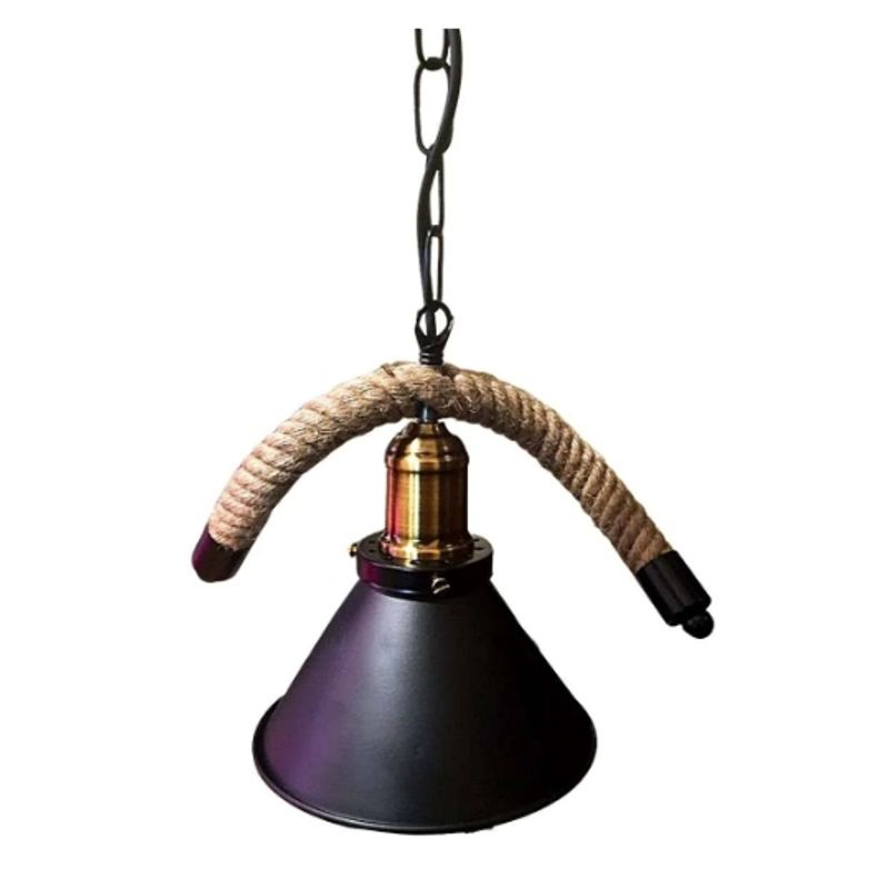 ELECTRICA STORE - Lampara Colgante Techo Vintage Cañamo Cadena Retro E27