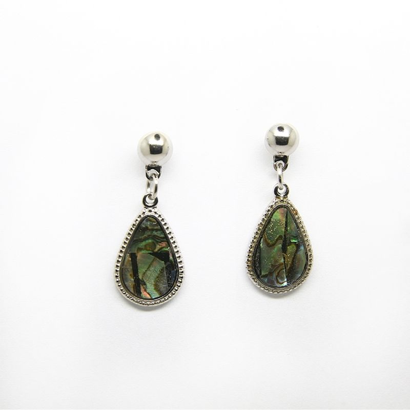 GENERICO - Aros Pendientes de Fantasia Anacarados Tonos verde y Plata