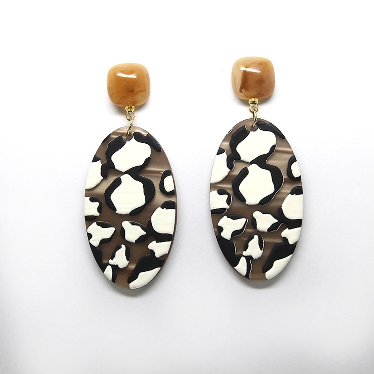 GENERICO - Aros Pendientes Animal Print Polinesia PVC  Acrilico Lacado