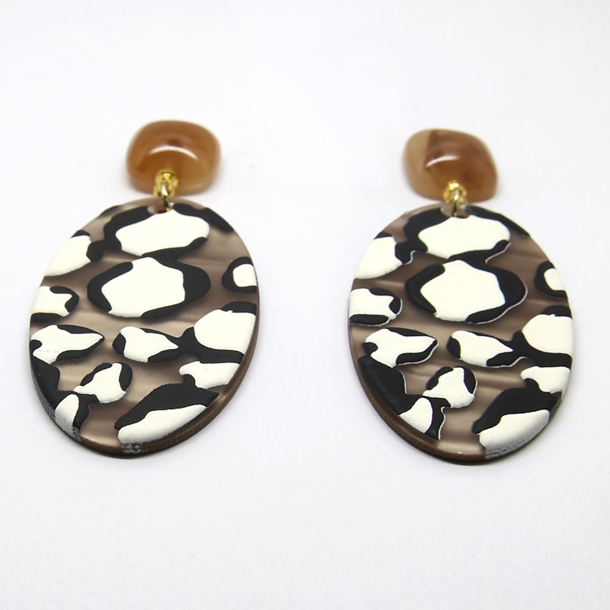 GENERICO - Aros Pendientes Animal Print Polinesia PVC  Acrilico Lacado