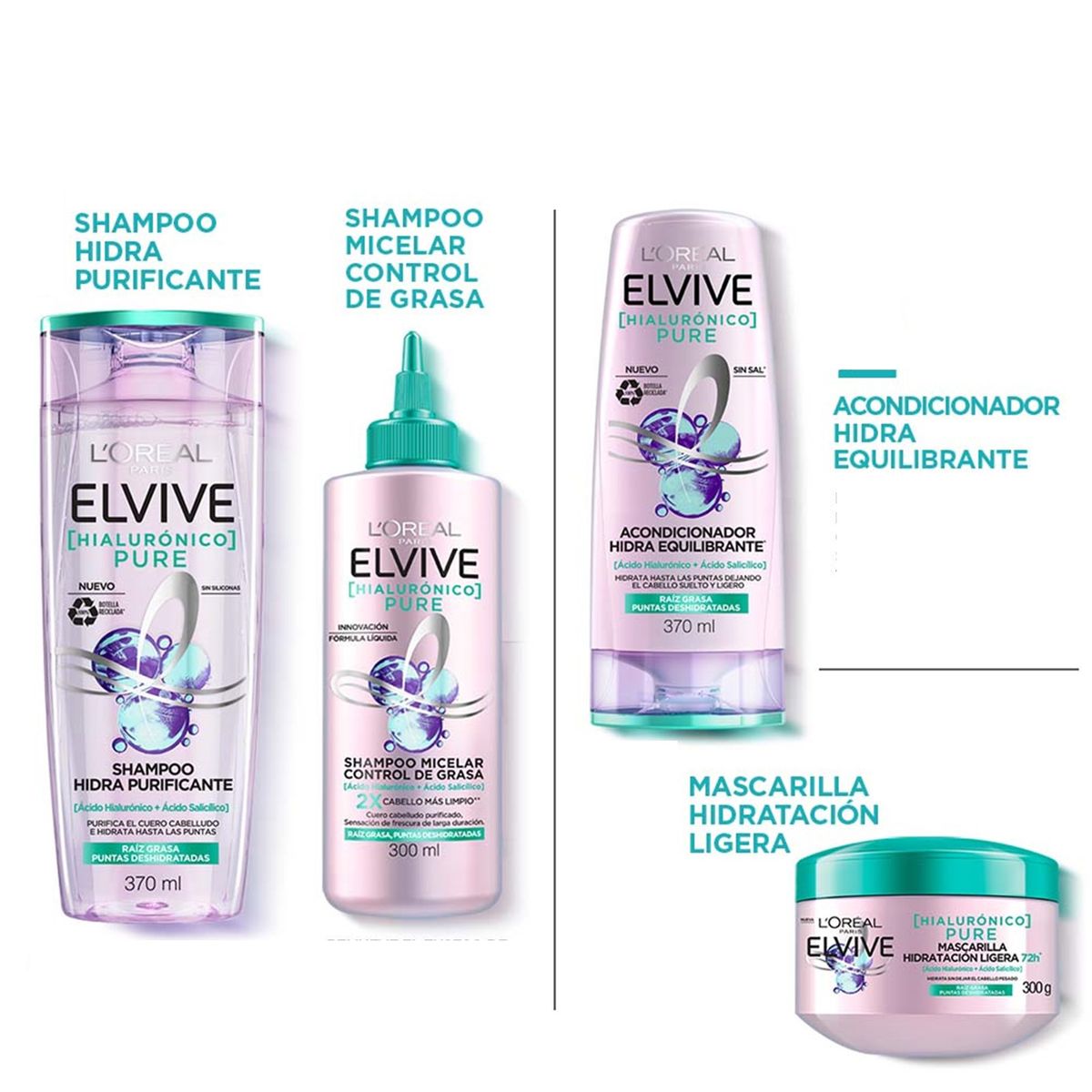 ELVIVE - Pack Rutina Hialuronico Pure Elvive.