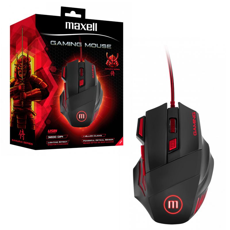 MAXELL - Mouse Gaming USB Optico Maxell CA-MOWR1200 3200dpi RGB 7 btn