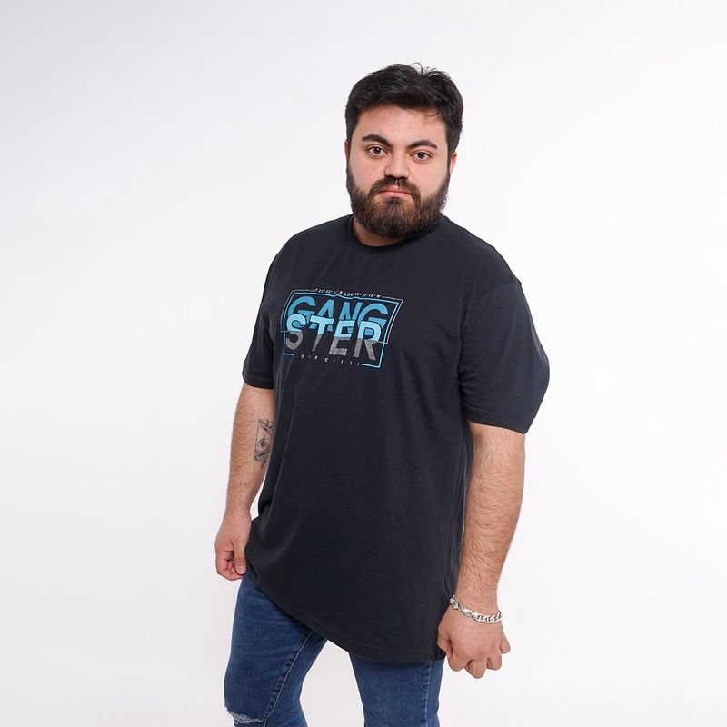 GANGSTER - Plus Polera Mc Básica Vibrant Azul Gangster