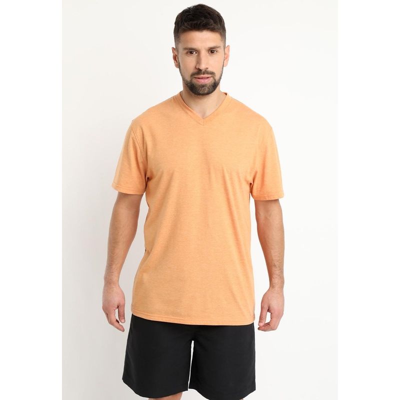 KOTTING - Polera Jersey Melange Cuello V Amarillo KOTTING