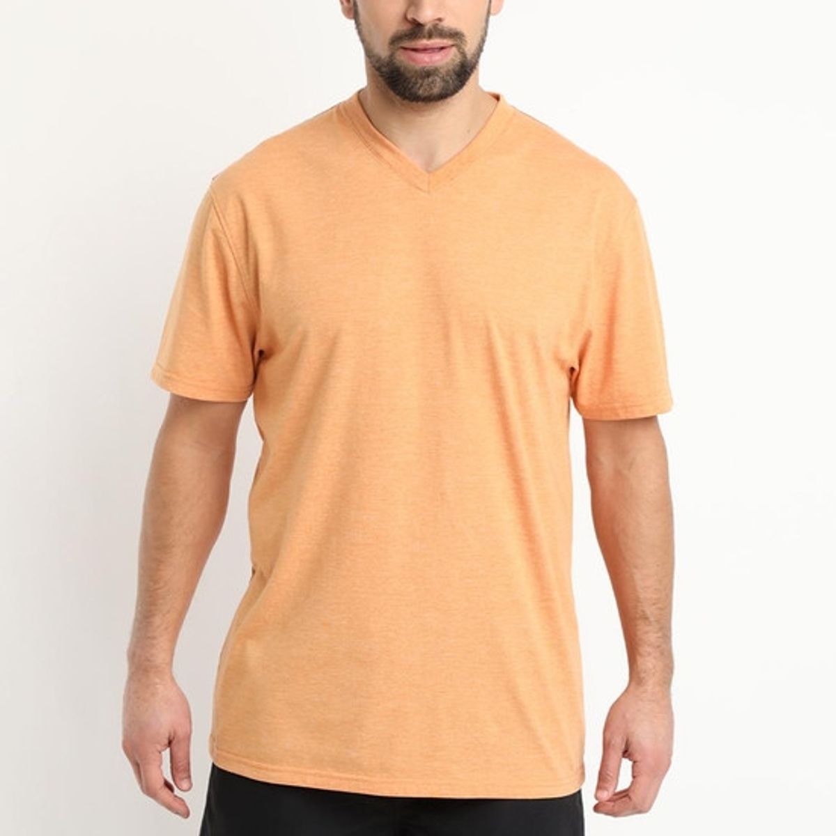 KOTTING - Polera Jersey Melange Cuello V Amarillo KOTTING