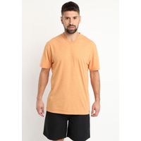 Polera Jersey Melange Cuello V Amarillo