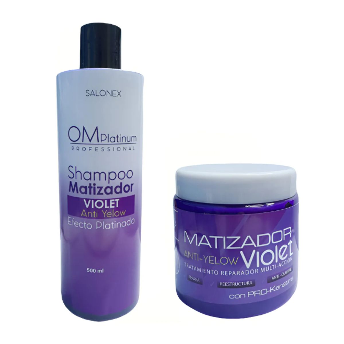 GENERICO - Pack Shampoo Violeta 450ML Y Crema Matizador Violeta Salonex 500ml
