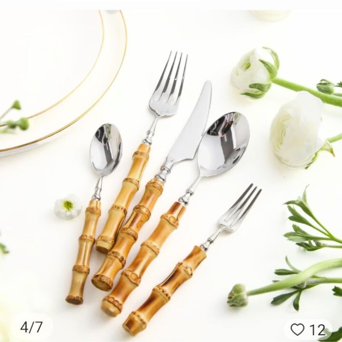 GENERICO - Set de cubiertos de bambú