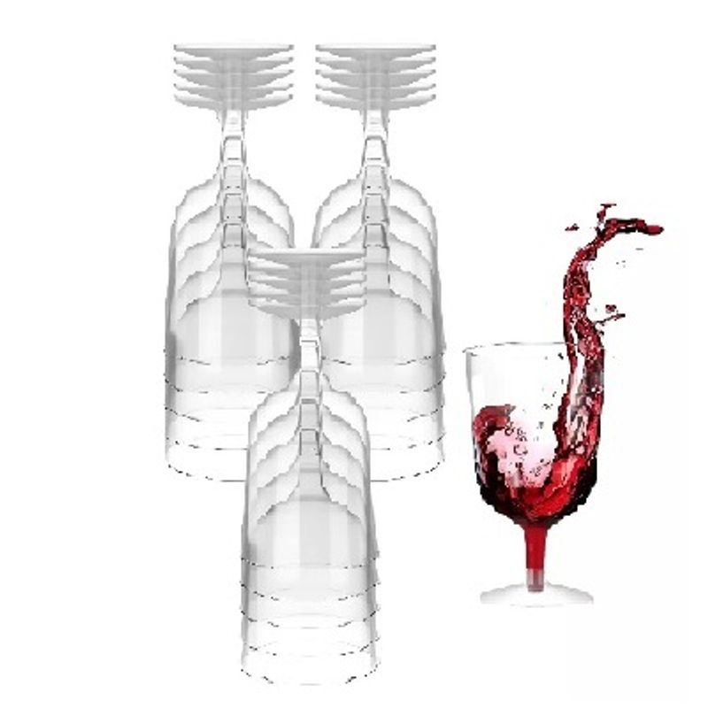 GENERICO - 30 Copas De Vino Copa Acrilico Copa Plastico Copas 6oz/177ml