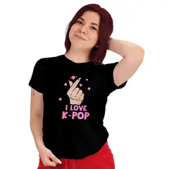 GENERICO - Polera Mujer I Love K Pop K Dramas Coreana D5