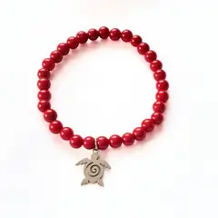 GENERICO - Pulsera Jade Rojo Rodada