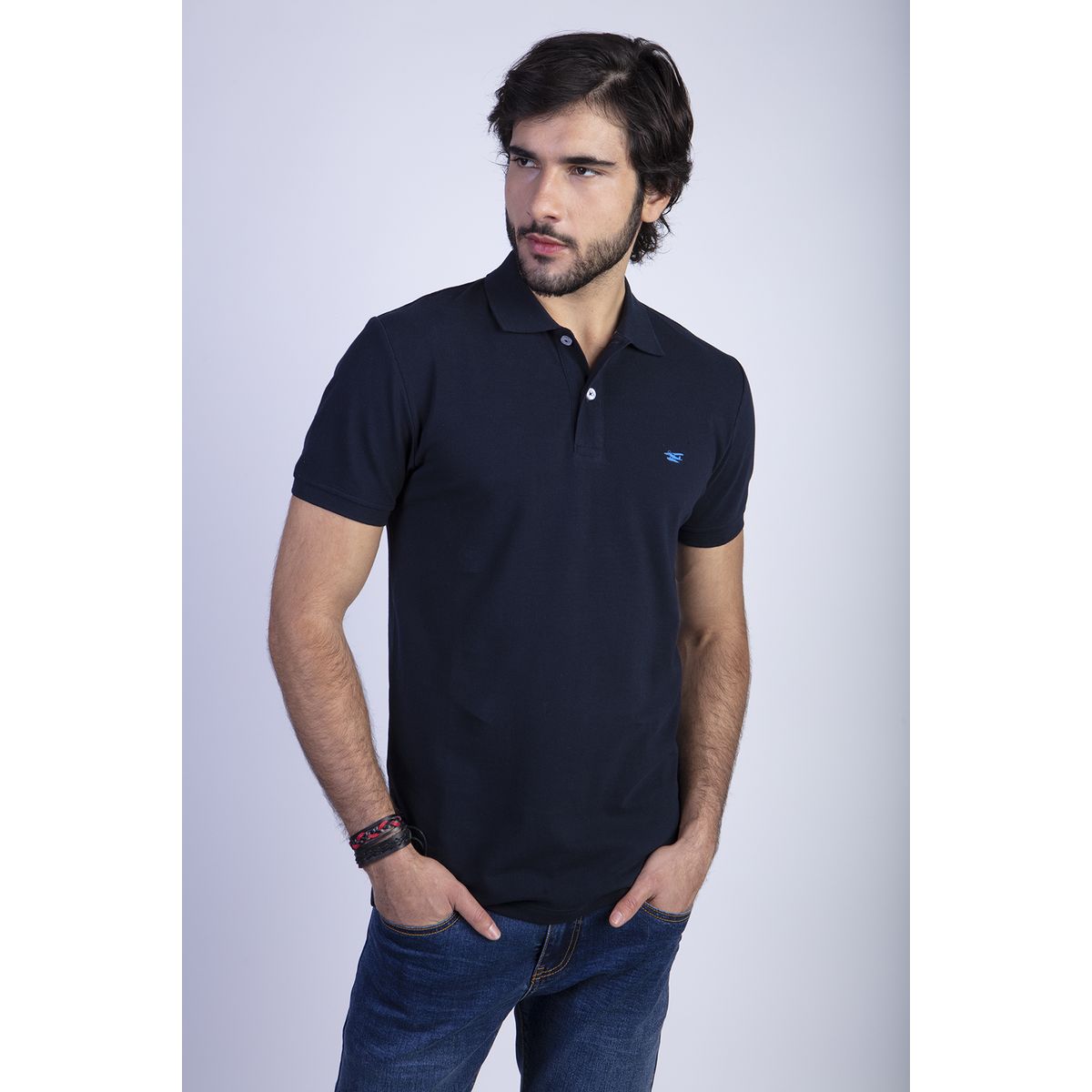 FEROUCH - Polera Polo Basica Azul Ferouch