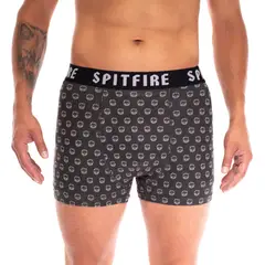 SPITFIRE - Pack 2 Boxer Hombre Print Gris Negro