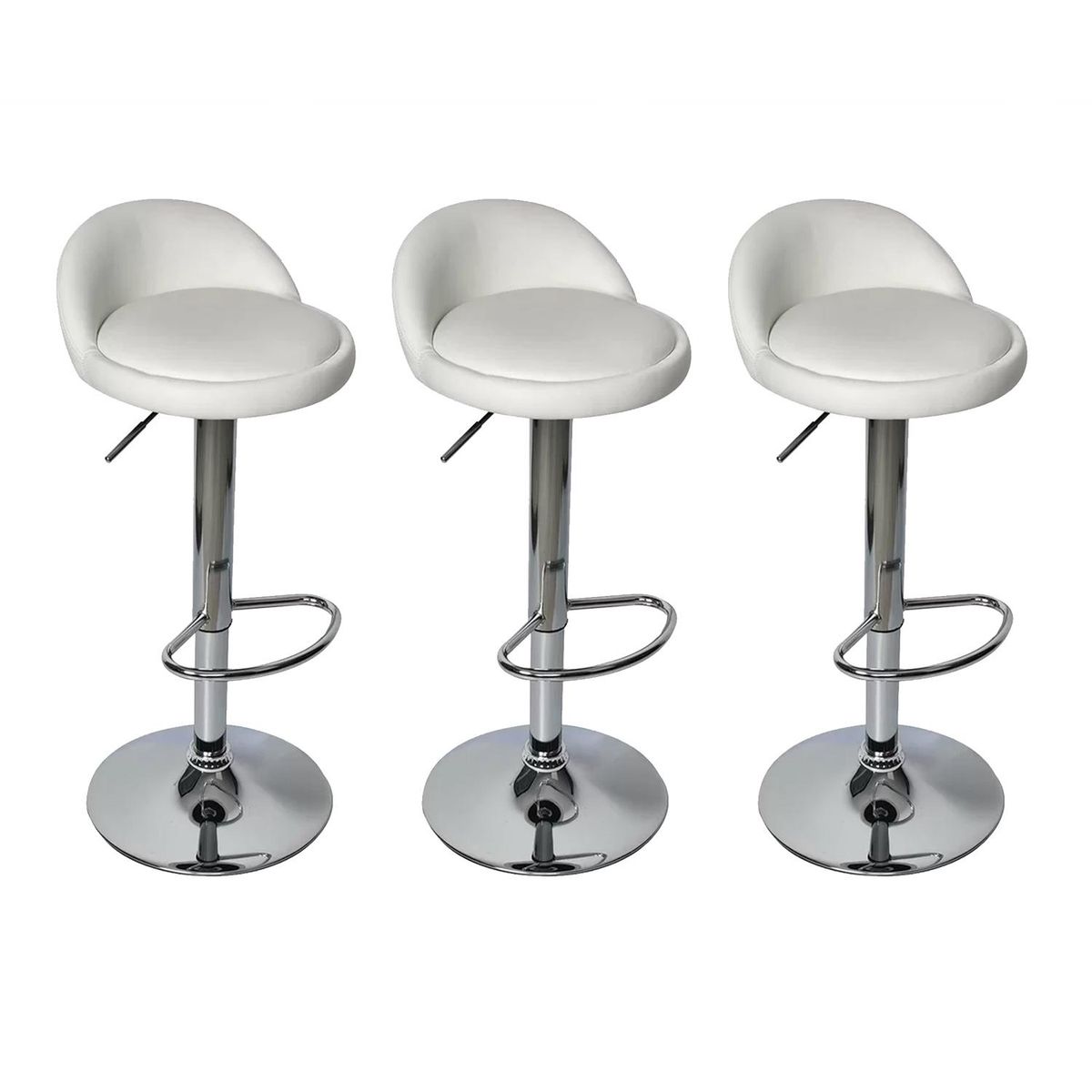 GLOBAL LATIN GROUP - Pack 3 Sillas Piso Bar - Blanco