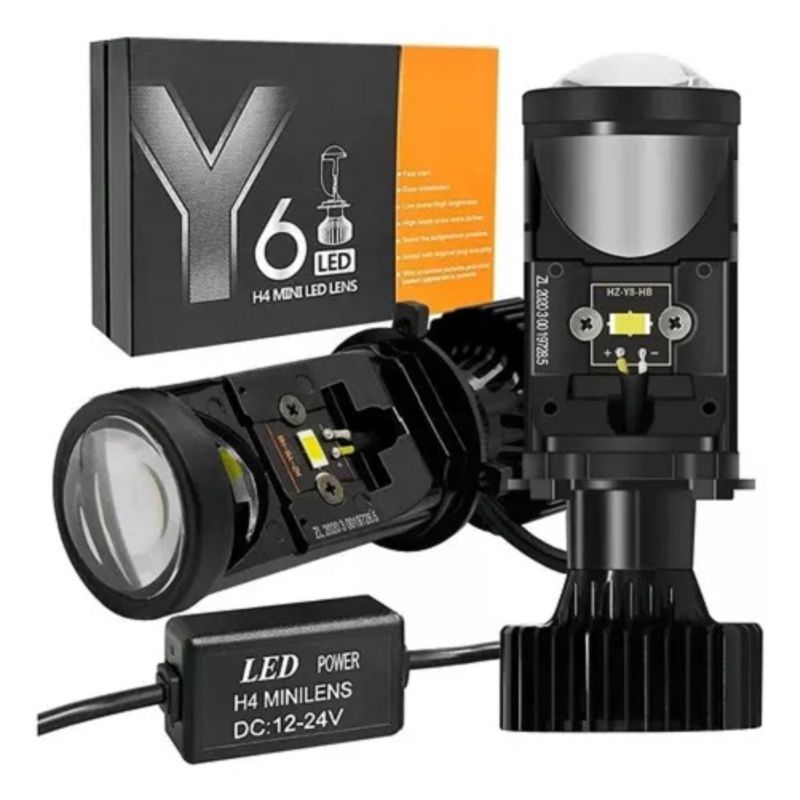 GENERICO - Ampolleta Led Optico H4 Y6 8000 Lúmenes Auto 36w Lupa 223574