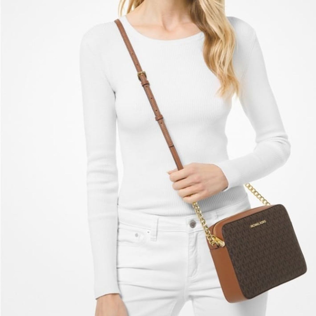 MICHAEL KORS - Crossbody Michael Kors Mujer logotipo cafe