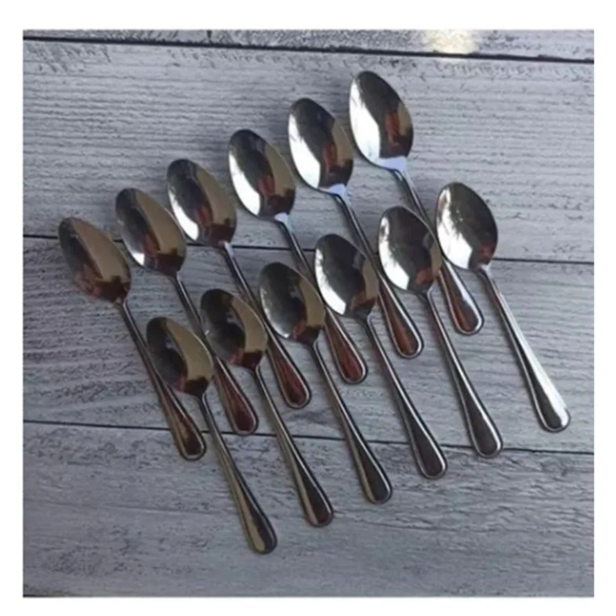 GENERICO - Pack 12 Cucharas De Café Acero Inoxidable 10 cm.