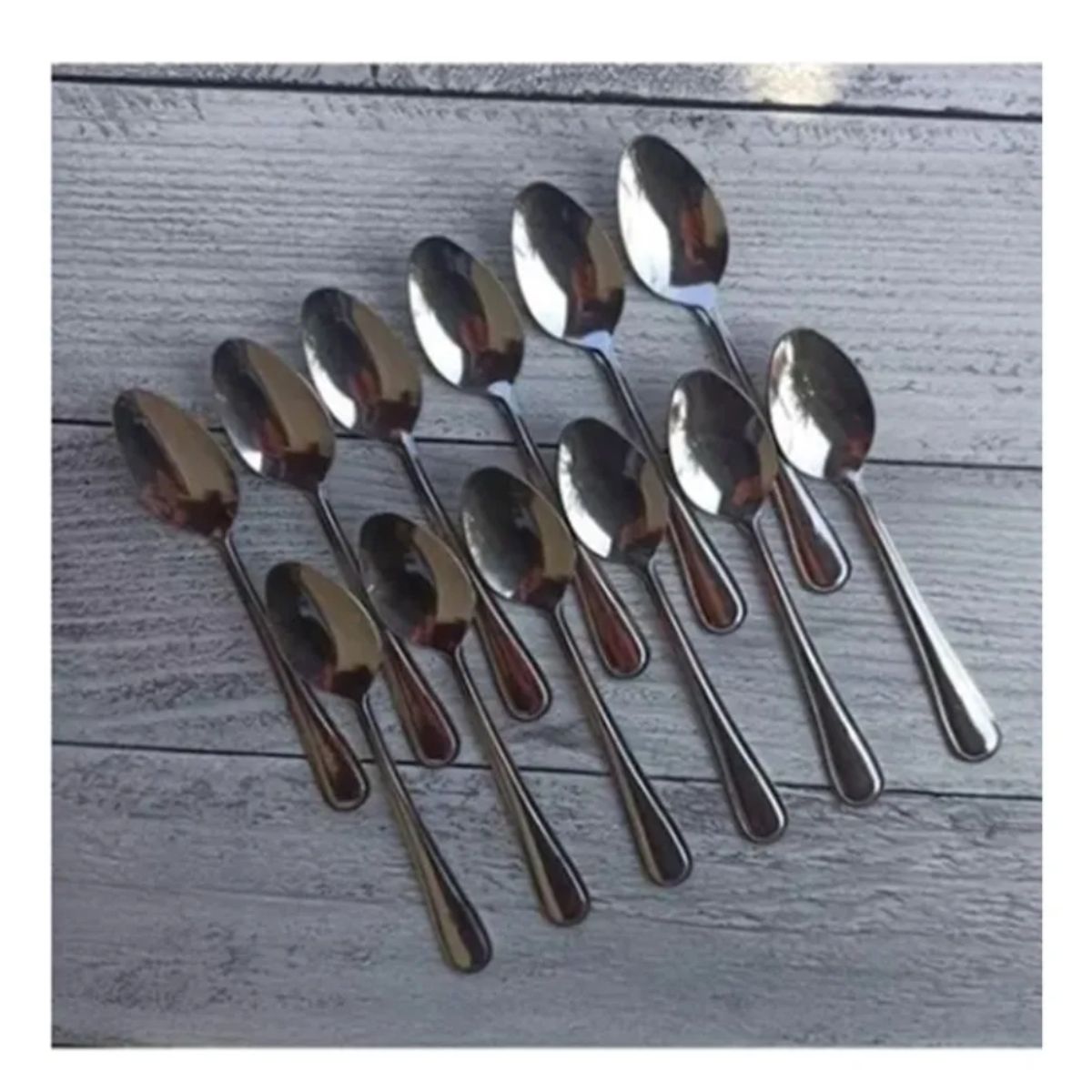 GENERICO - Pack 12 Cucharas De Café Acero Inoxidable 10 cm.