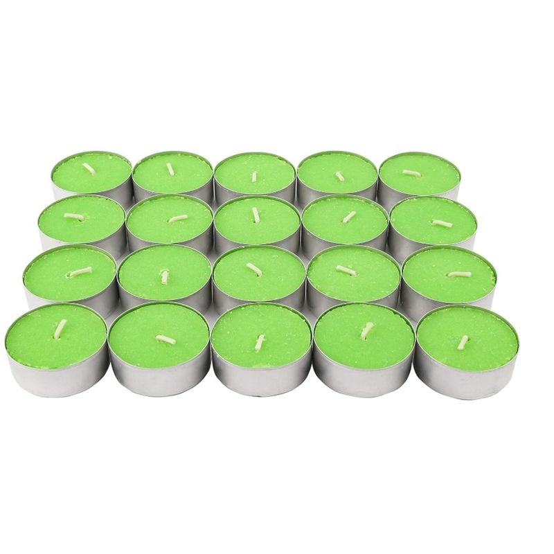 GENERICO - SET DE 50 VELAS TEA LIGHT 0.9 X 3.5 CM VERDE