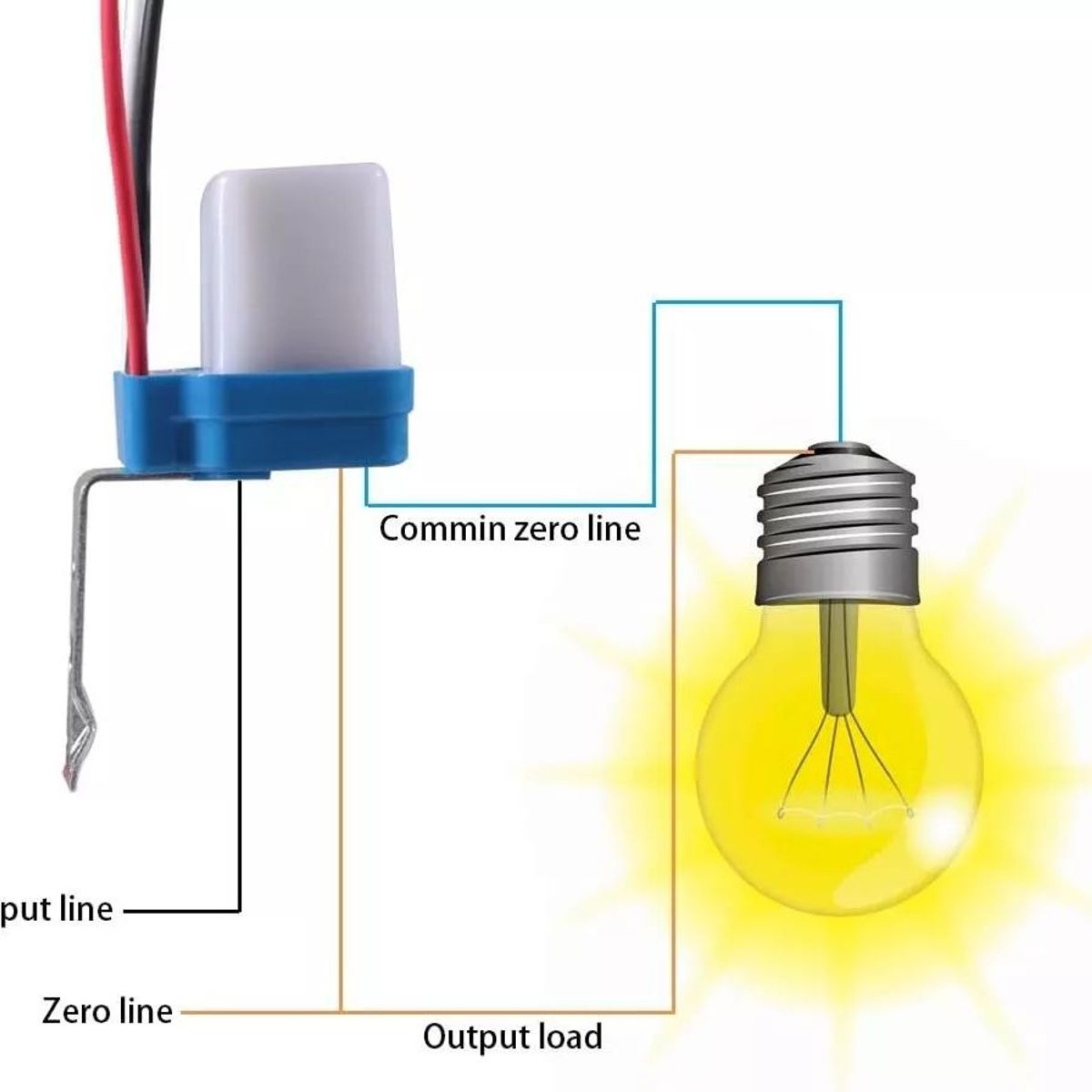 KUANGYE - Pack 3 Fotoceldas Sensor Encendido Luminarias 220vac 6a Max