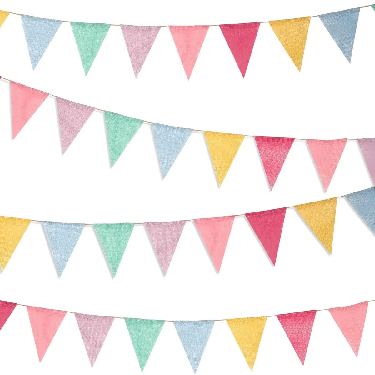 KUANGYE - Set De 2 Banderines Tipo Lino Patio Color Decoración Boda