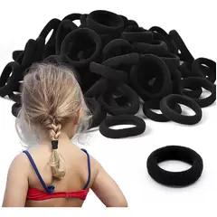 KUANGYE - Set 100 Unidades Colets Negras Gruesas 4cm - Adcesorios.