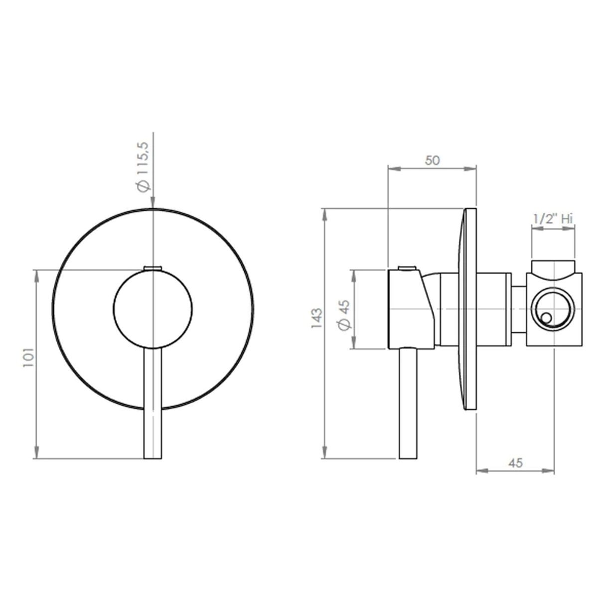 STRETTO - Monomando De Ducha Empotrado Fiorenzo Marca Stretto
