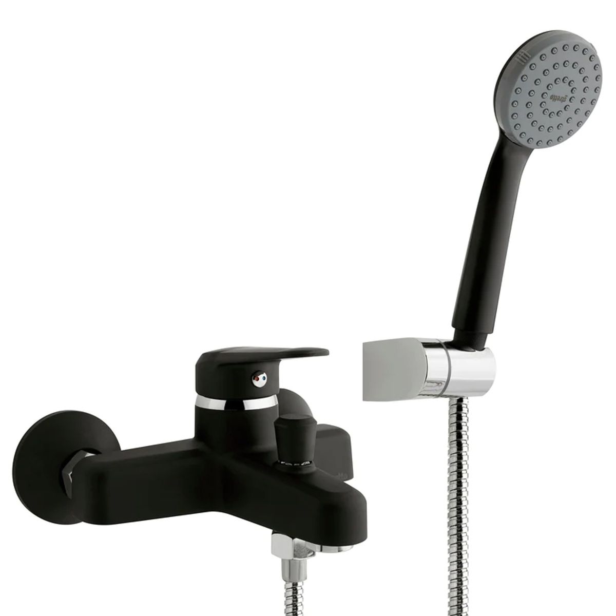 STRETTO - Monomando Llave Grifo Para Tina Ducha Negro Modelo Padova Stretto