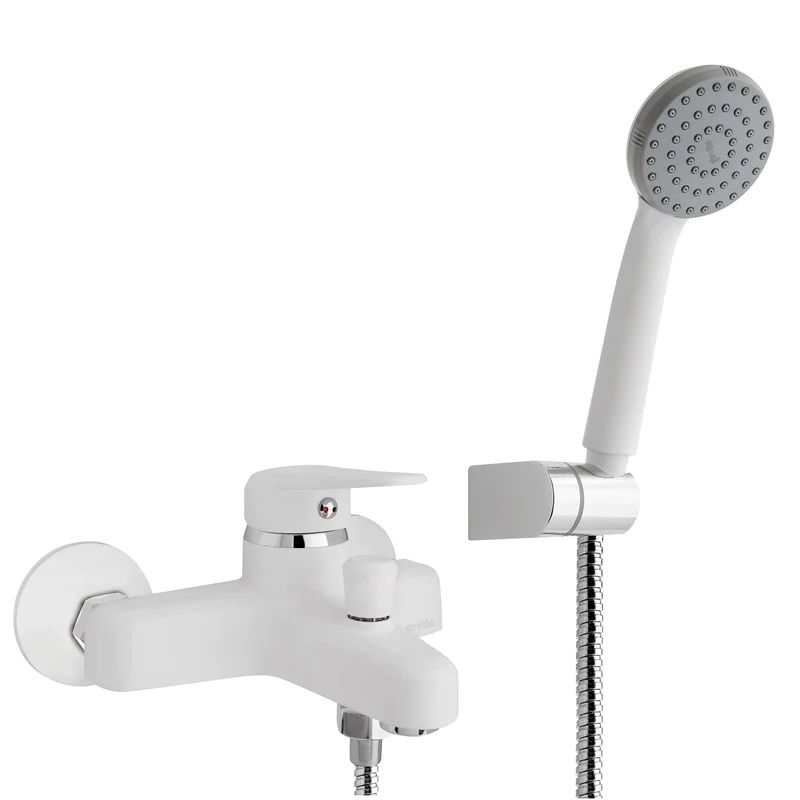 STRETTO - Monomando Llave Grifo Para Tina Ducha Blanco Modelo Padova Stretto