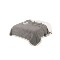 Frazada Manta Polar Sherpa 1.5 Plaza y Media Relieve Trenza 200x150cm